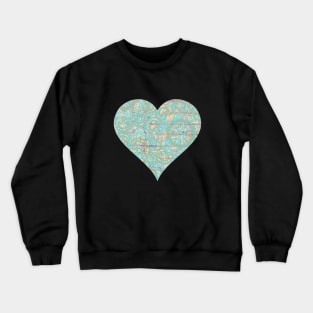 Ashram Heart, Heart Mask, Yoga Heart, Asian Heart, Persian Heart Crewneck Sweatshirt